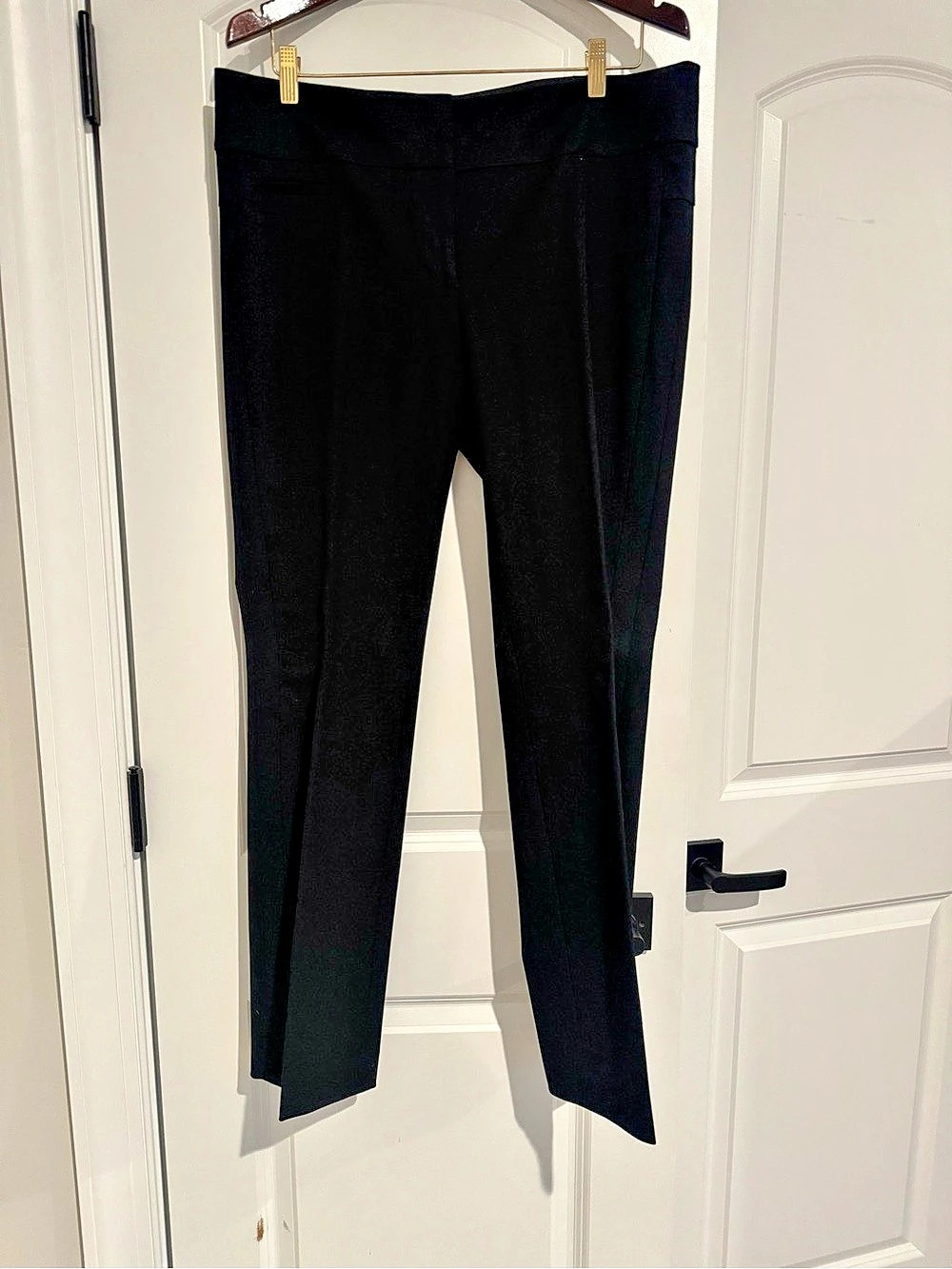 LOFT Marisa Straight Pinstripe Pants Black
